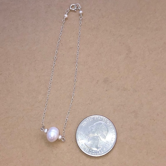Dainty Sterling Silver Freshwater Pearl Bracelet - Picture 10 of 11